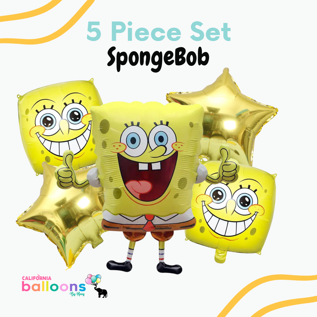 Spongebob Foil Balloon Bouquet, 5 pc