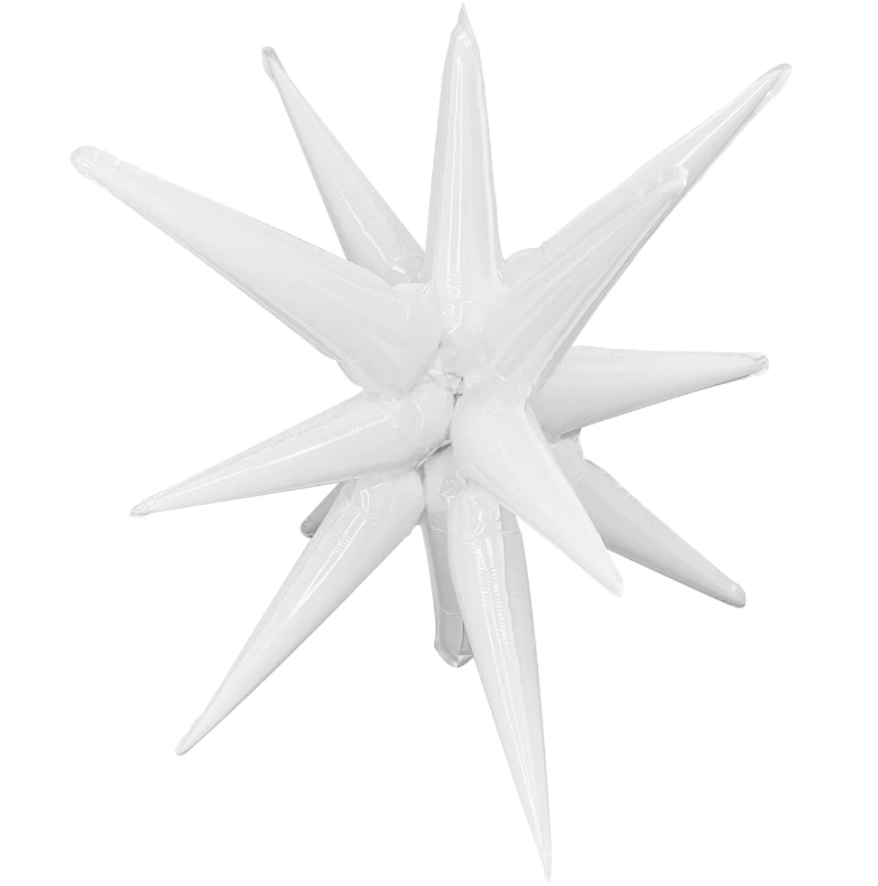22" Starburst Exploding Star Mylar Balloon - WHITE (AIR-FILL ONLY)