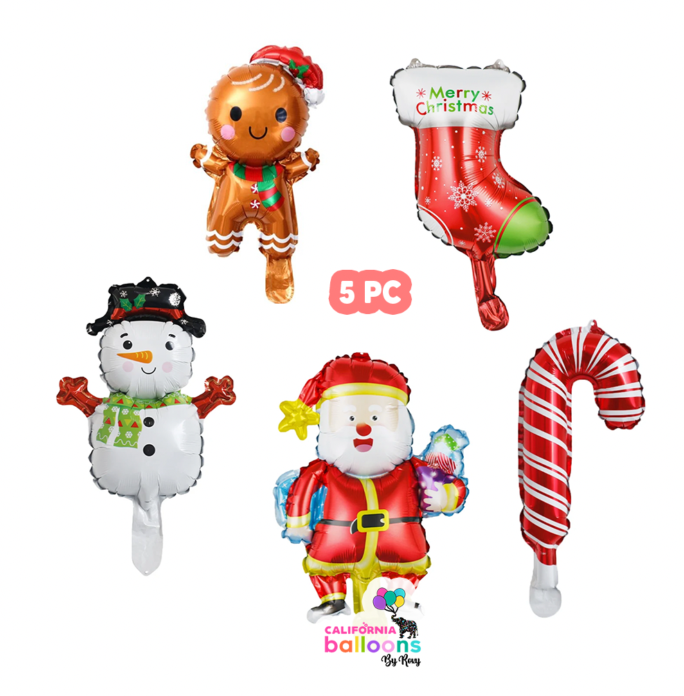 16" Mini Christmas Shape Balloon Pack - 5 PC PACK (AIR-FILL ONLY)
