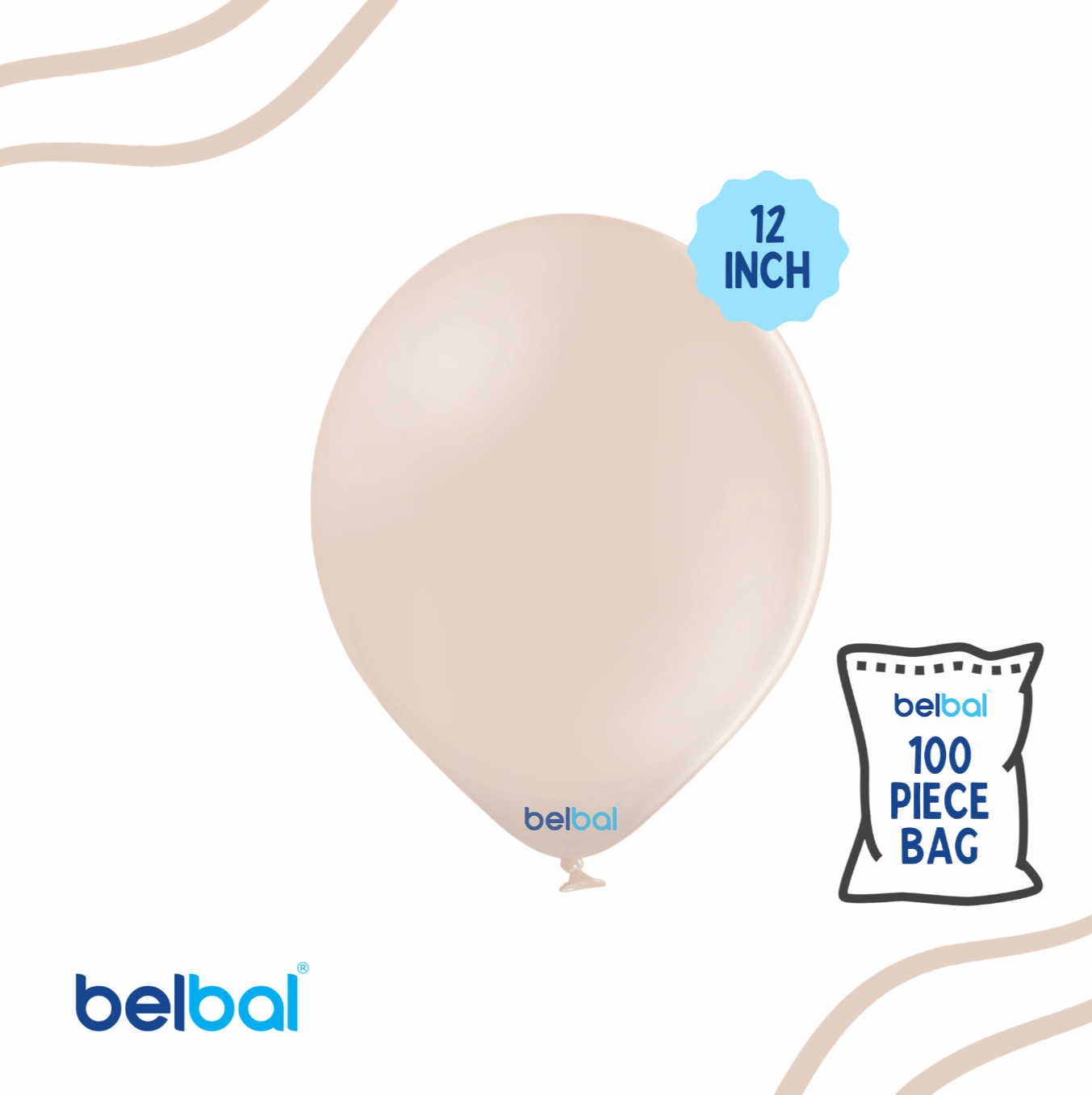 12" Alabaster Pastel Color Belbal- 100 PC