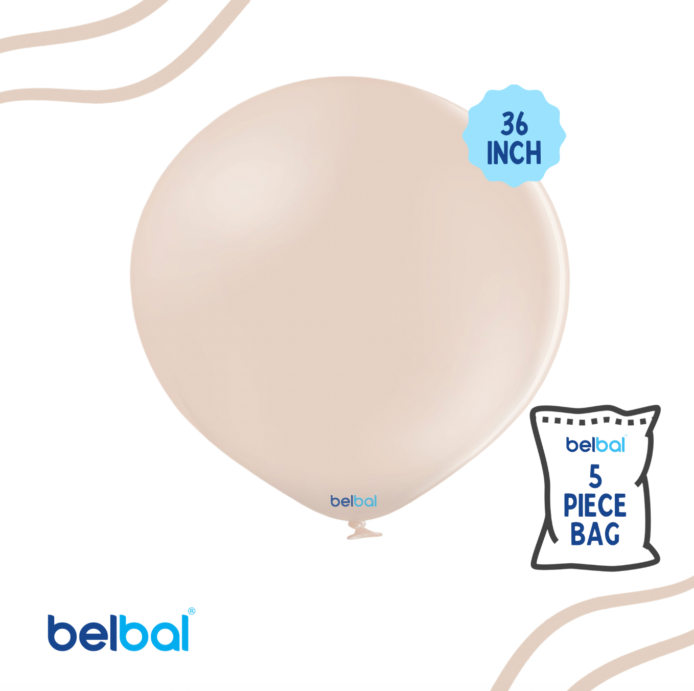 36" Alabaster Pastel Color Belbal- 5 PC