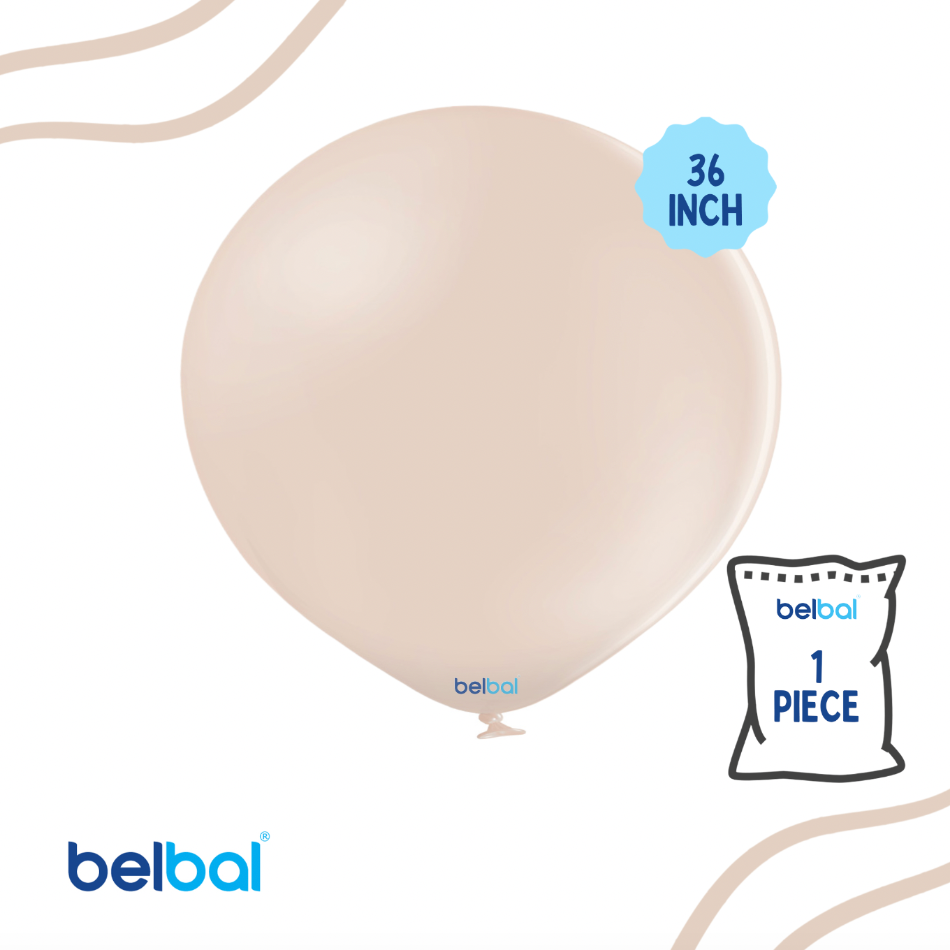 36" Alabaster Pastel Color Belbal- 1 PC