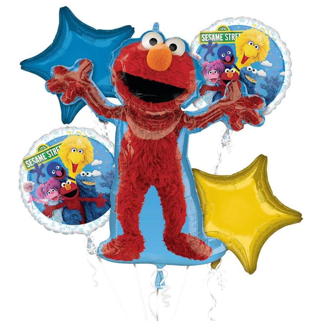 Elmo Sesame Street Foil Balloon Bouquet, 5 pc