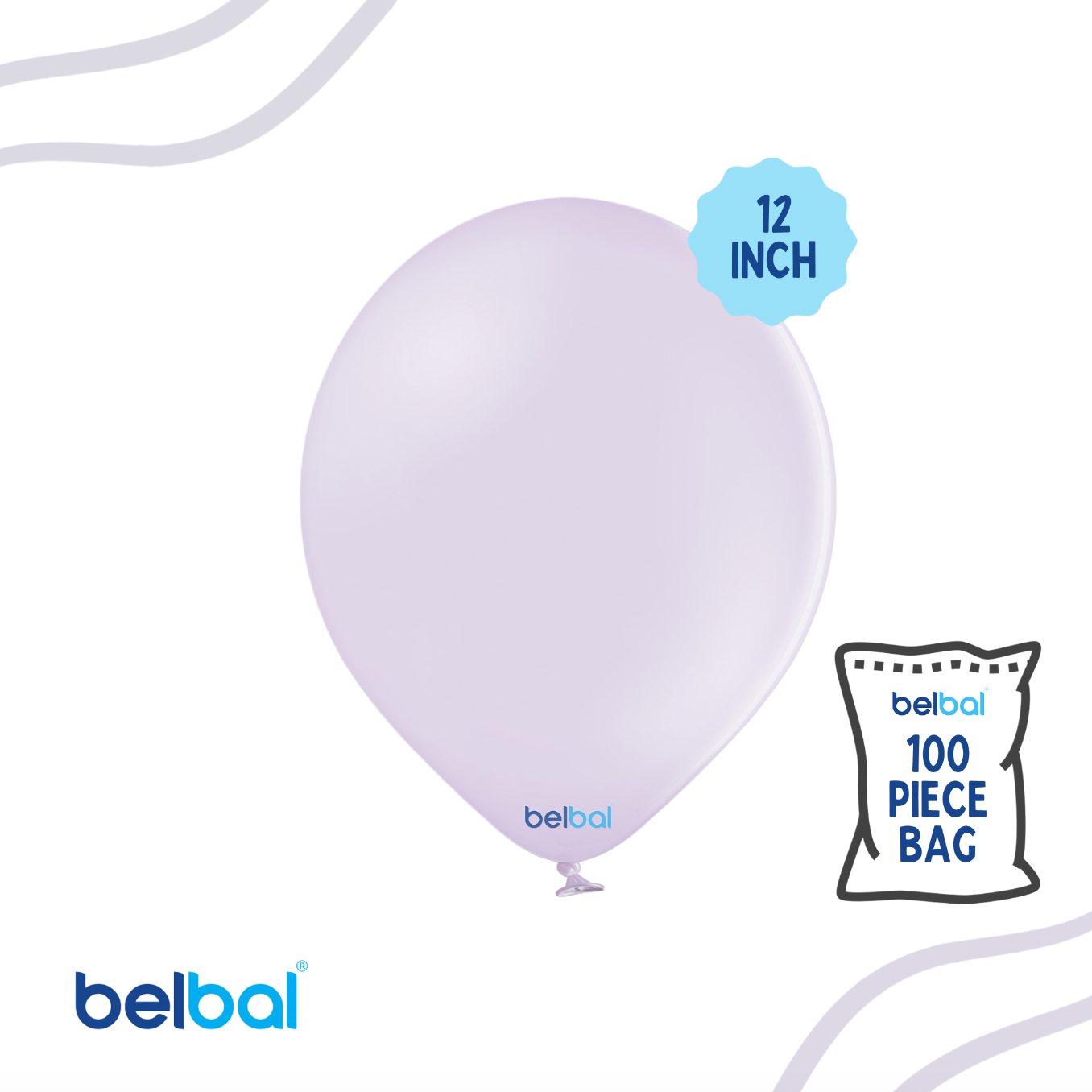 12" Lilac Breeze Pastel Color Belbal- 100 PC