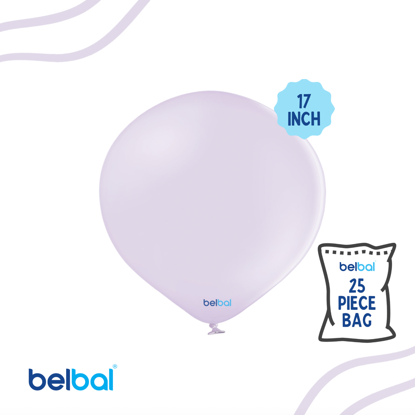 17" Lilac Breeze Pastel Color Belbal- 25 PC