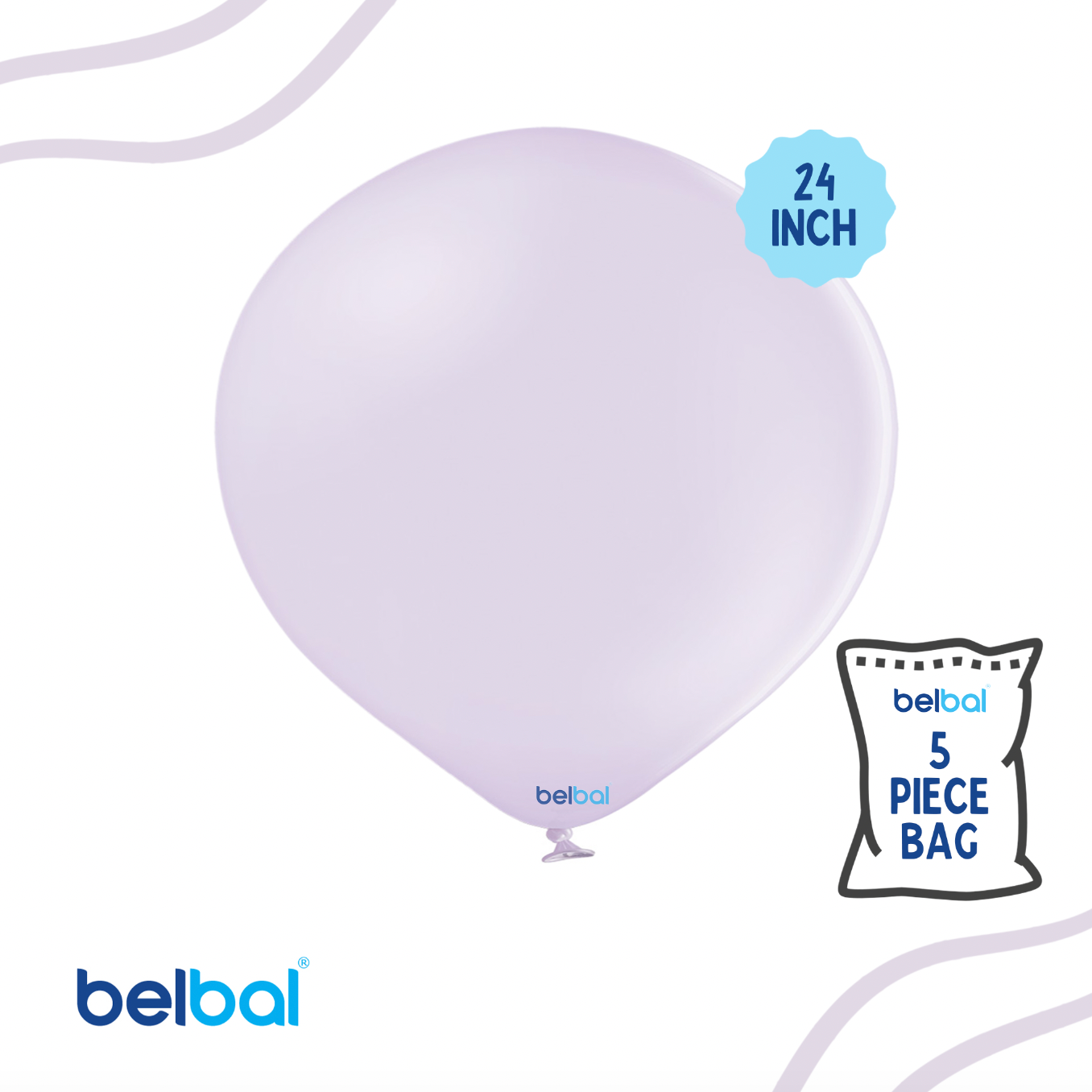 24" Lilac Breeze Pastel Color Belbal- 5 PC