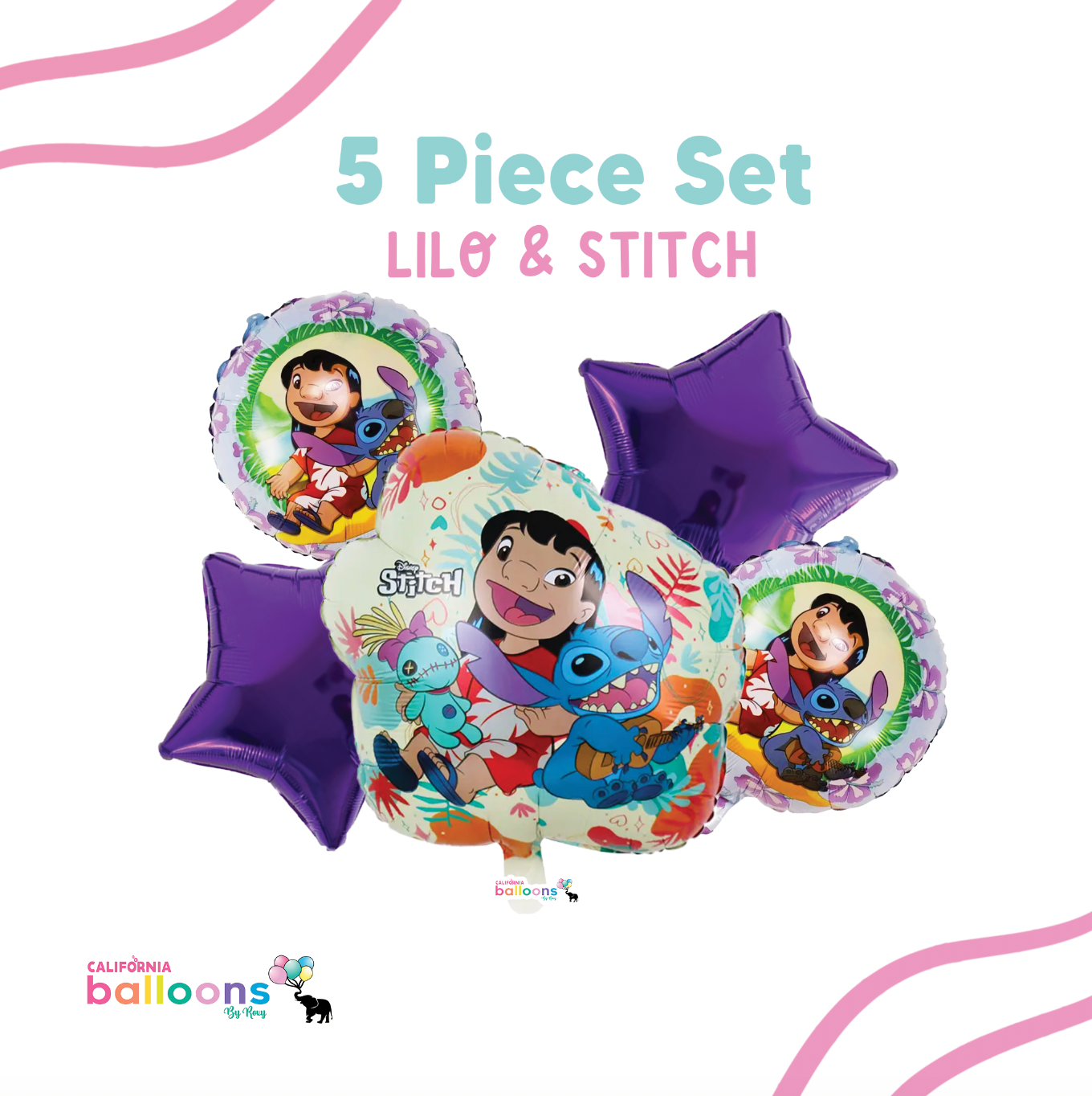 Lilo & Stitch Balloon Bouquet, 5 pc