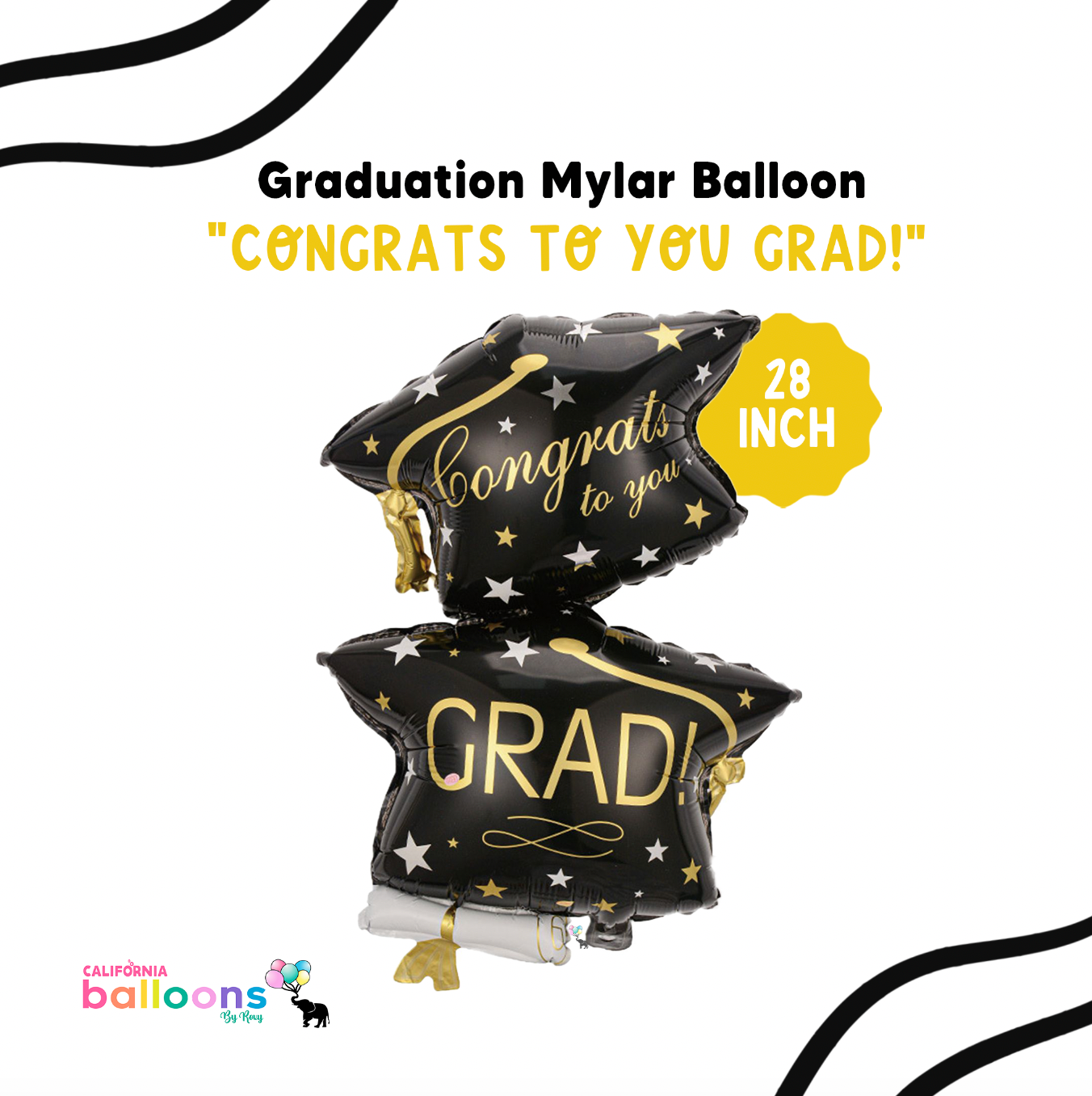 28" Congrats to You Grad Graduation Foil Balloon