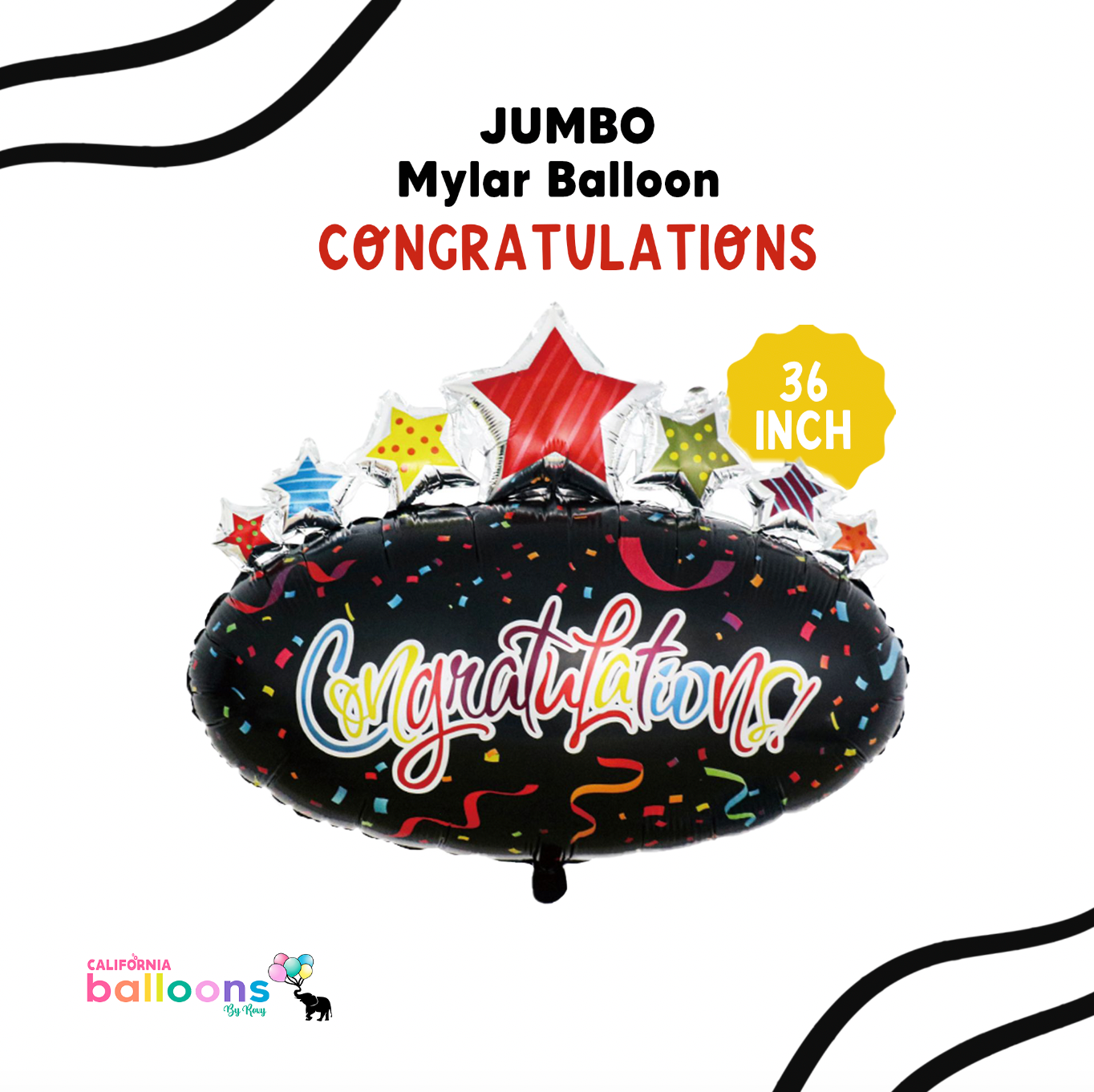 36" JUMBO Congratulations Foil Balloon