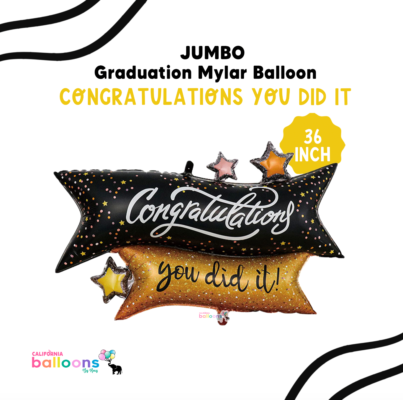 36" JUMBO Congratulations You Did It! Banner Foil Balloon