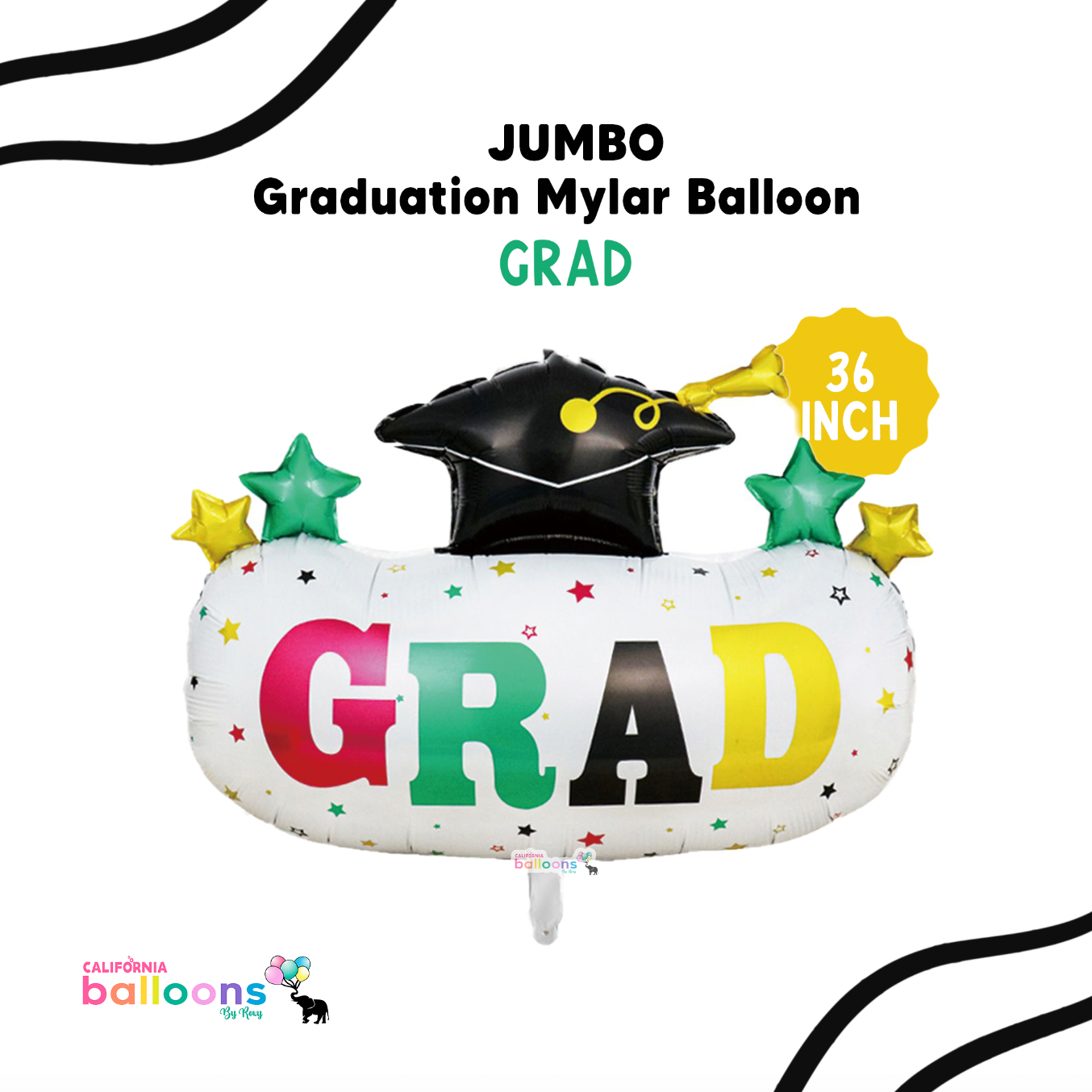 36" JUMBO GRAD Foil Balloon
