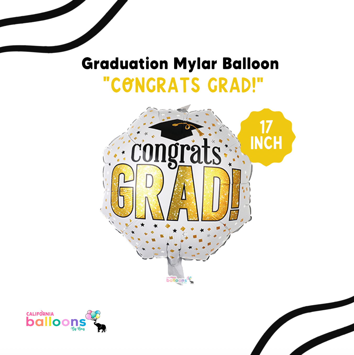 17" Congrats Grad ! Octagon Foil Balloon