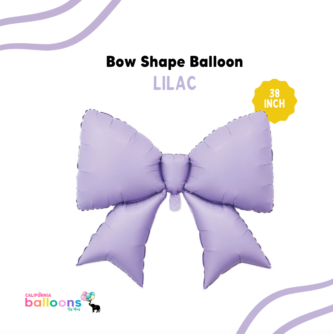 38" Deluxe Large Bow Shape Balloon - LILAC