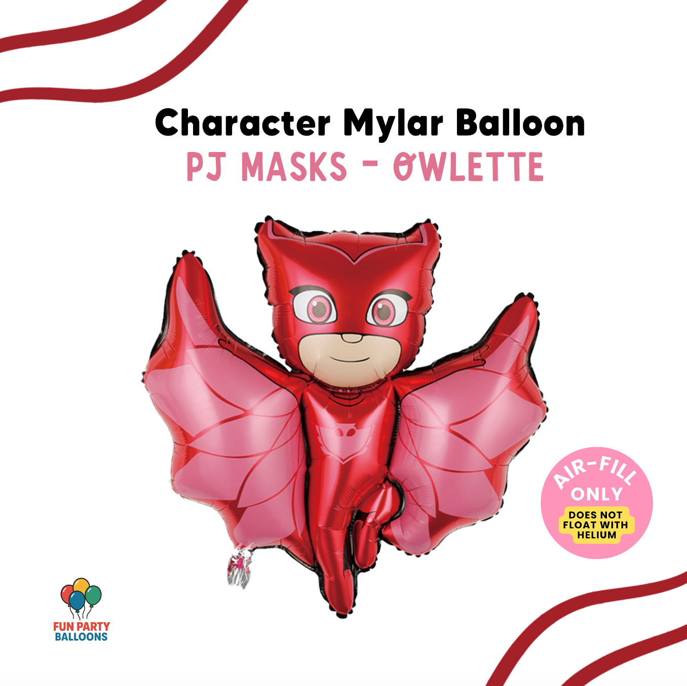 22" PJ Masks Inspired Foil Balloon - Owlette (AIR-FILL ONLY)