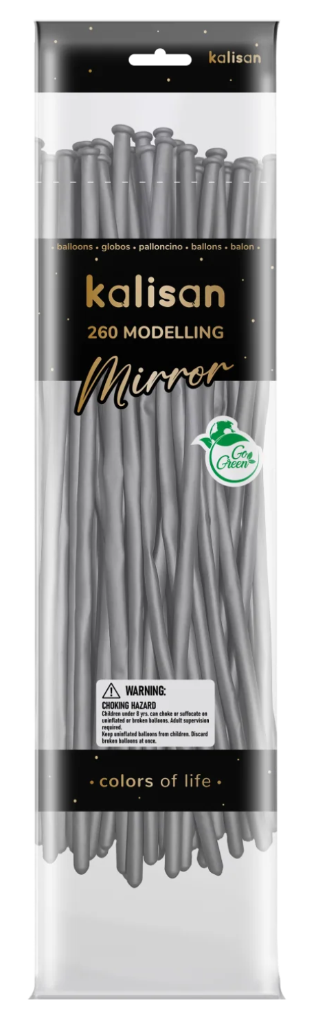260 Modeling Balloon Silver Mirror (Chrome) Color Kalisan - 50 PC