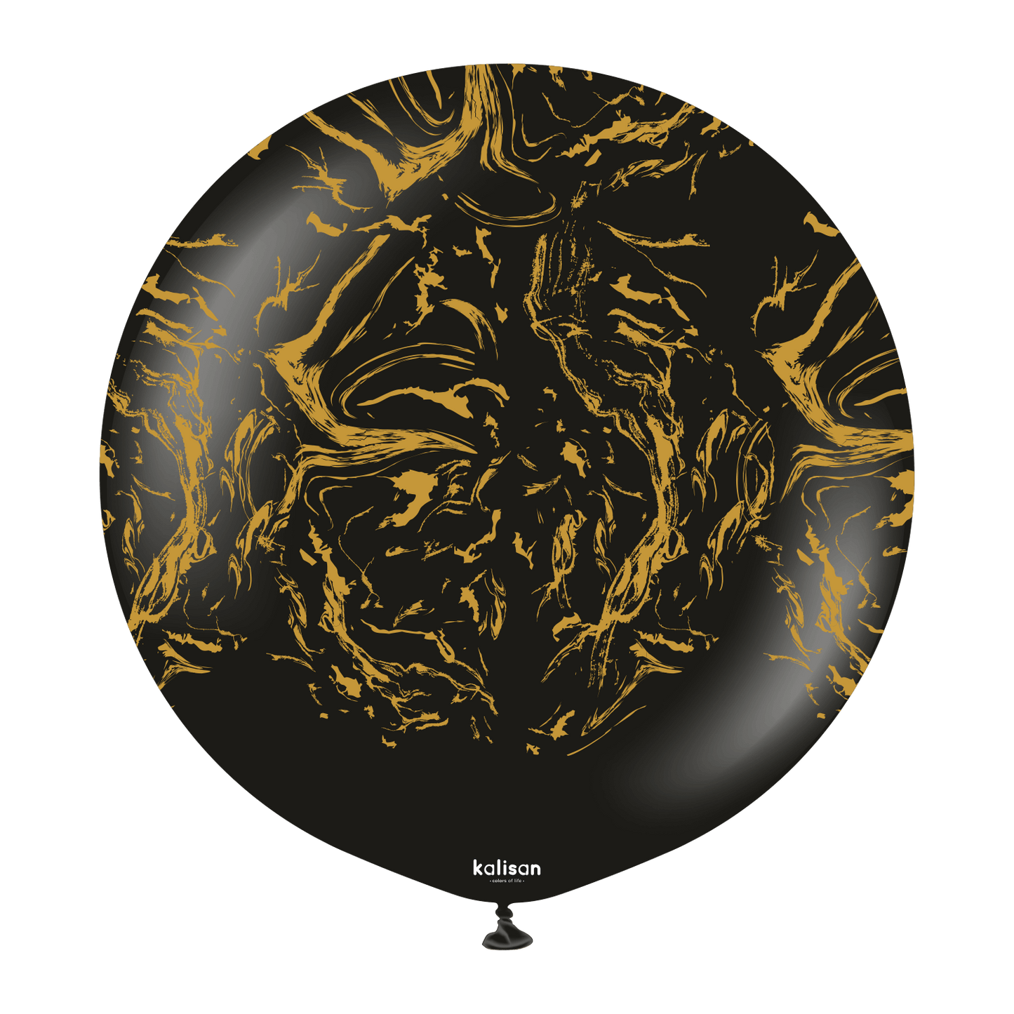 24 inch Space Nebula Printed Balloons - Black& Gold (Marble) Kalisan Latex - 1 PC