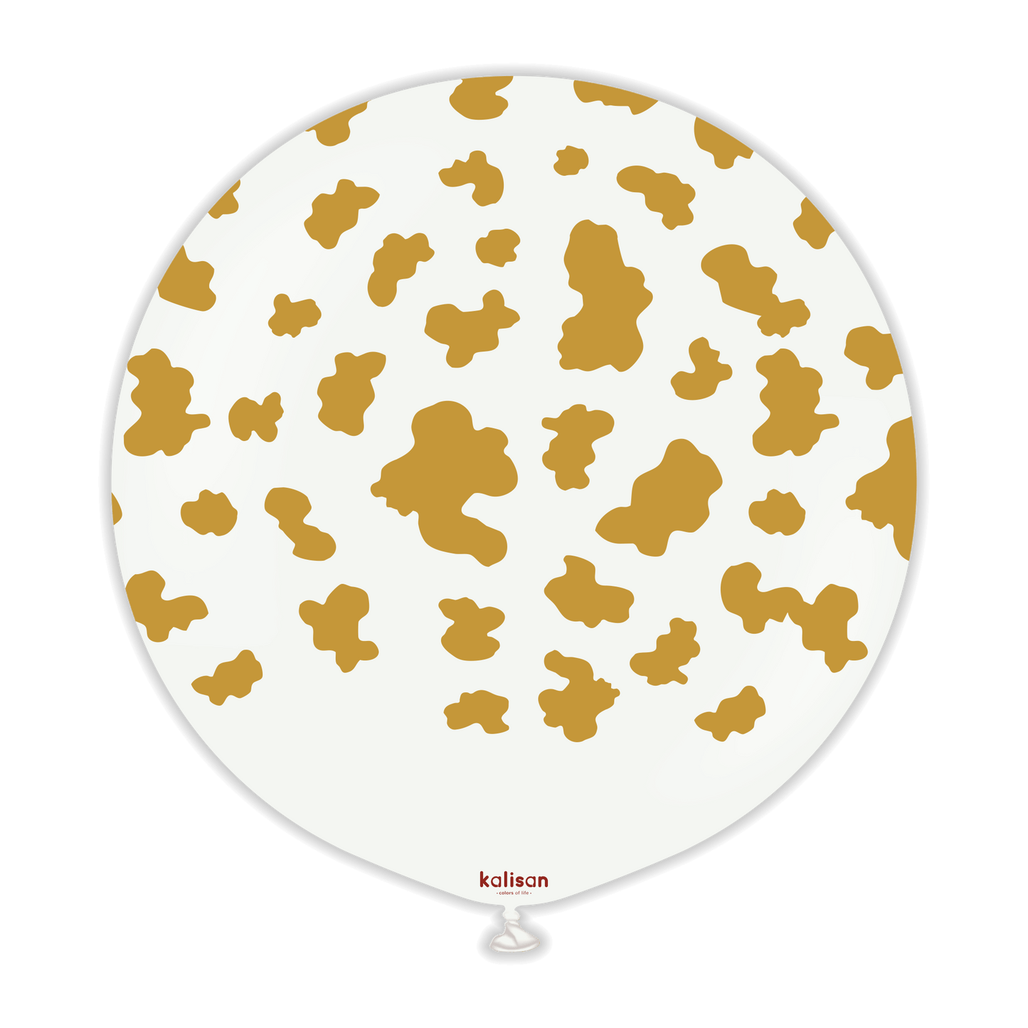24 inch White & Gold Cow Print Kalisan Latex - 1 PC