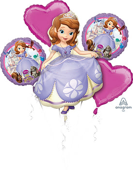 Sofia The First 5 Pc Balloon Bouquet
