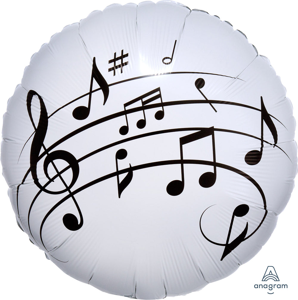 Foil 17 Inch Music Note Circle Balloon