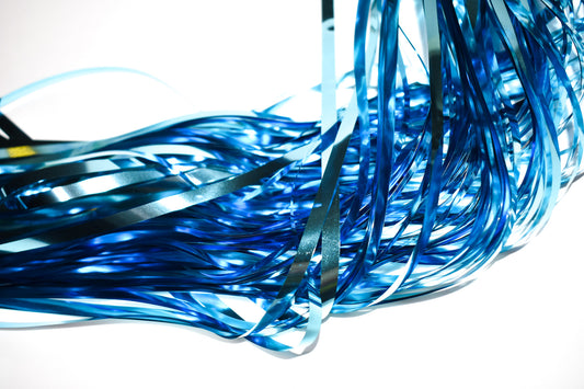 3 Ft x 8 Ft Metallic Light Blue Foil Curtain