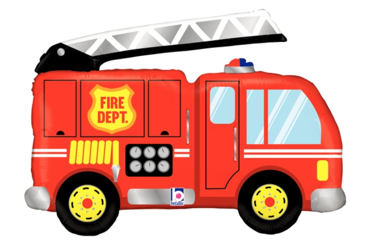 40" Fire Truck Shape Foil Balloon