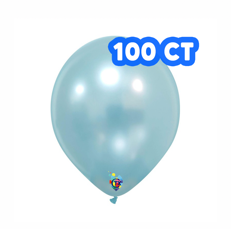 12 inch Soft Blue Metallic Color Cattex - 100 PC