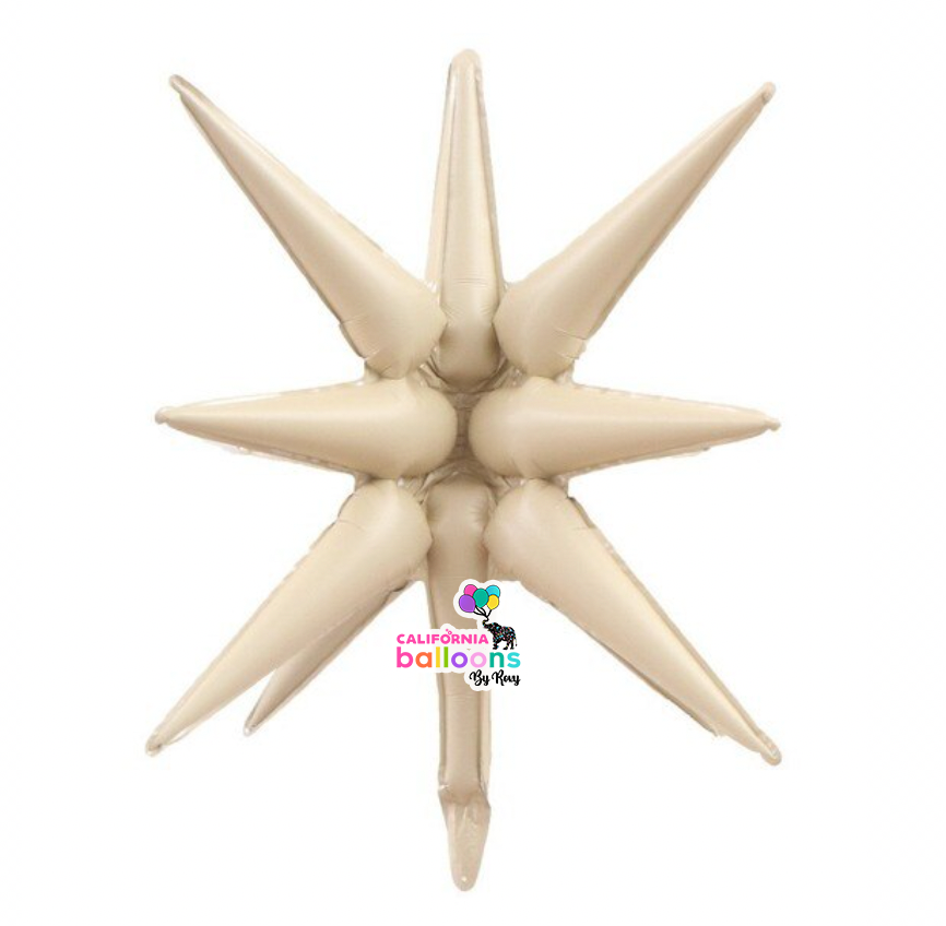 20" Starburst Exploding Star Foil Balloon - SAND (AIR-FILL ONLY)