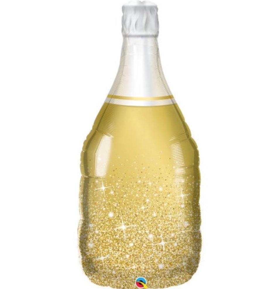 39” Bubbling Gold Champagne Bottle Balloon