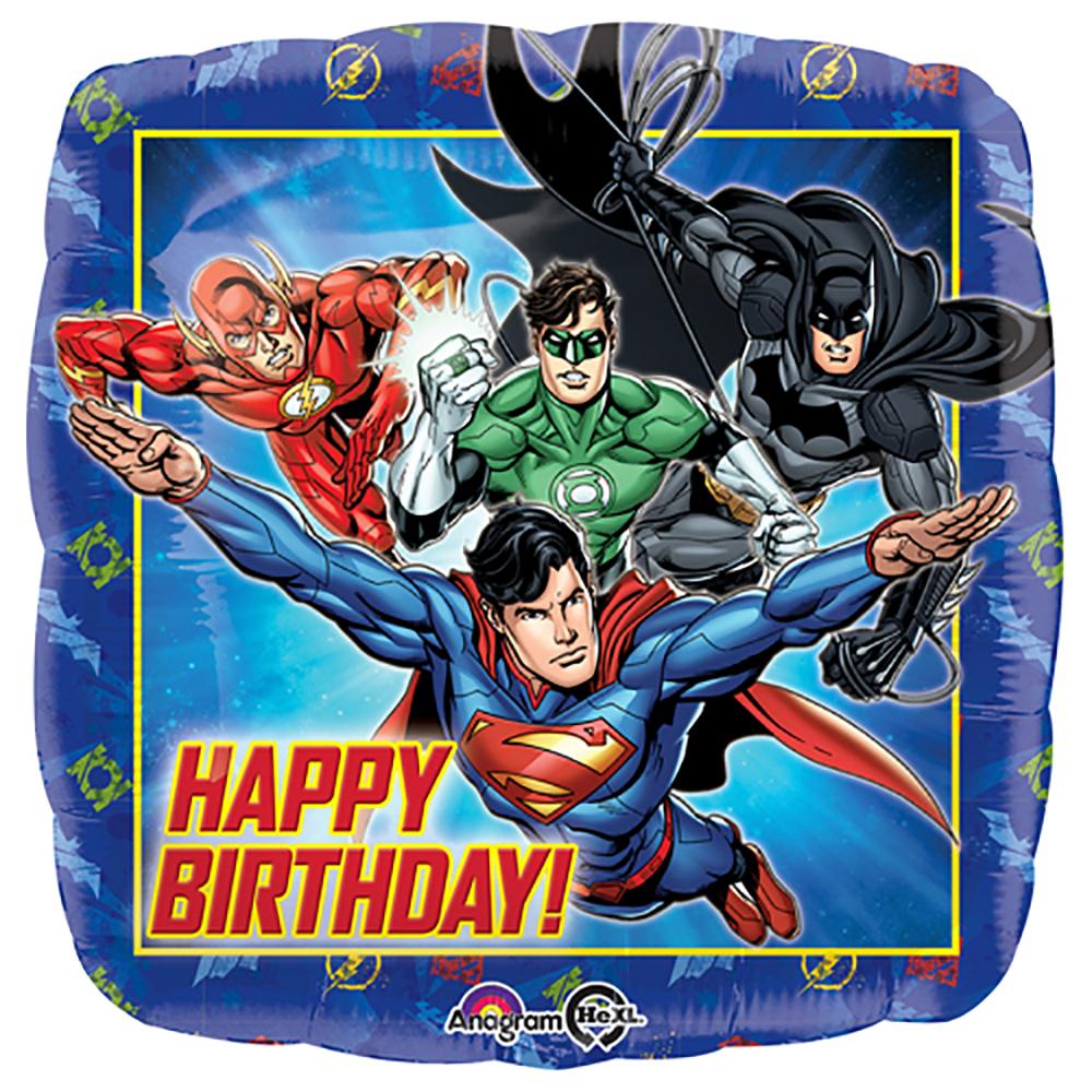 18" Justice League Happy Birthday Foil Balloon