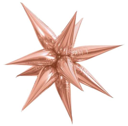 40" JUMBO Starburst Exploding Star Mylar Balloon - ROSE GOLD (AIR-FILL ONLY)