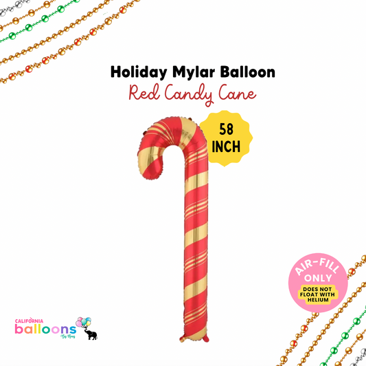 RED CANDY CANE BALLOON HOLIDAY CHRISTMAS 
