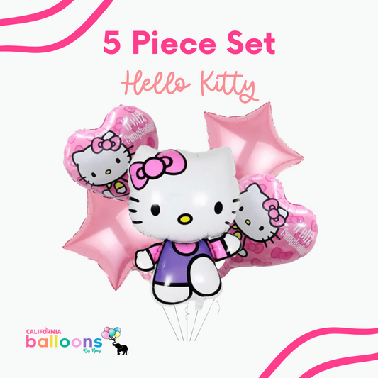 Hello Kitty Foil Balloon Bouquet, 5 pc