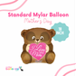 "I love you, Mom" Bear Shape Mylar Balloon - 18 INCH