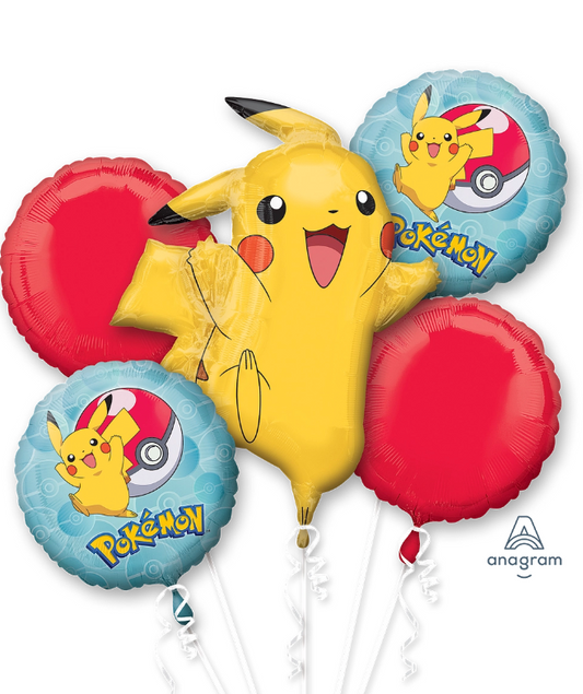 Pokémon & Pikachu Mylar Balloon Bouquet | 5 PC
