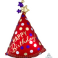 36” Happy Birthday Party Hat Mylar Balloon
