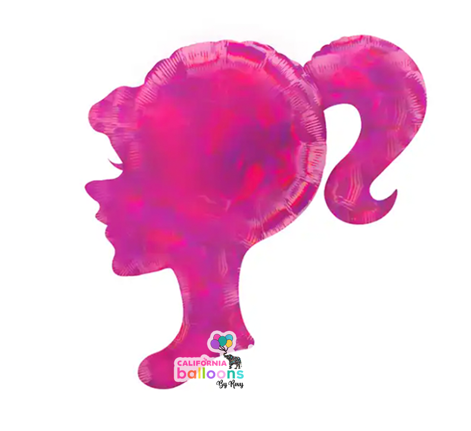 Barbie Head Mylar Balloon- PINK 1 PC -28 inch