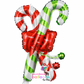 23" Candy Canes tied together Shape Mylar Balloon - AIR-FILL ONLY