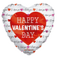 18" Happy Valentine's Day Red & White Mylar Heart Balloon