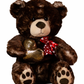 17" Stuffed Plush Heart Bear - Dark Brown | [Large Size]