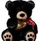 17" Stuffed Plush Heart Bear - Black | [Large Size]