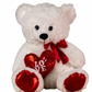 20" Stuffed Plush Valentine's Bear - White & Red | [Large Size]