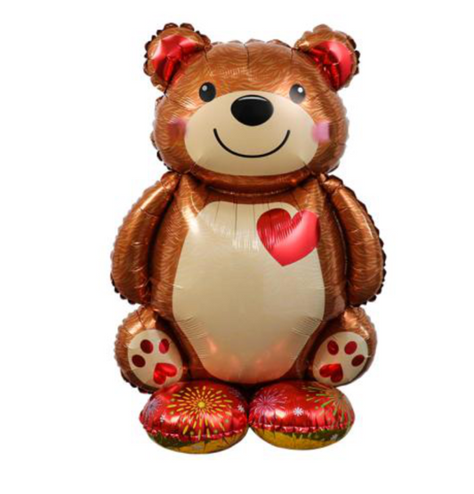 Valentine's Heart Bear Mylar Balloon - 27 inch
