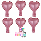 5" Mini Heart Shape Mylar Balloon - AIR-FILL ONLY - 10 PC Pack - Light Pink