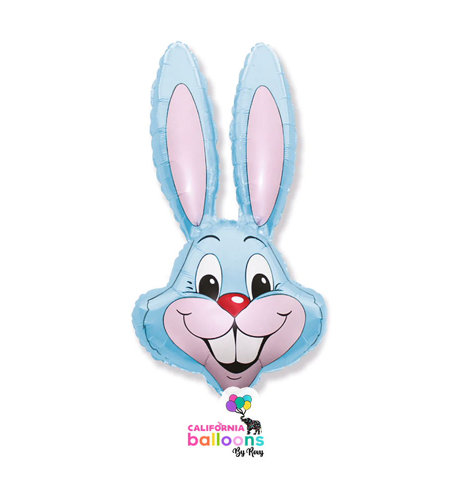 30" BUNNY Rabbit Head Mylar Balloon - LIGHT BLUE