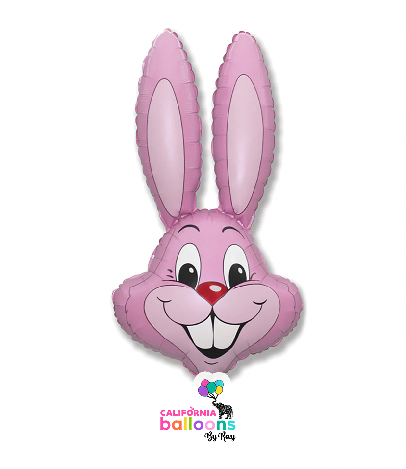 30" BUNNY Rabbit Head Mylar Balloon - LIGHT PINK