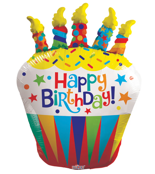 36" Jumbo Happy Birthday Cupcake Gellibeans
