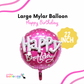 22" 3D Lettering HAPPY BIRTHDAY Round Mylar Balloon - PINK