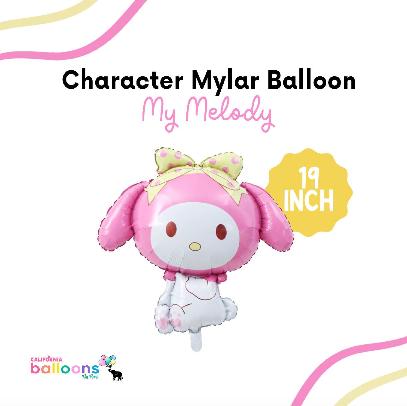 19" My Melody Character Mylar Balloon