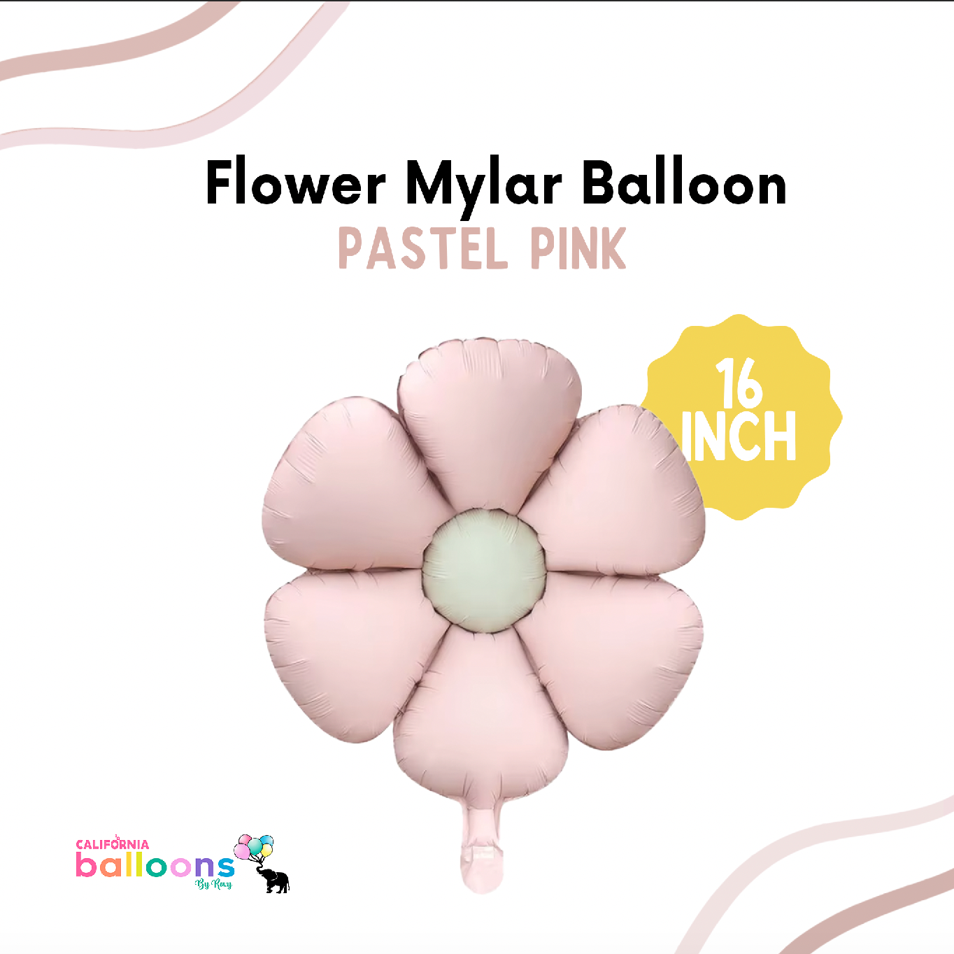 16" Pastel Pink Flower Balloon (AIR-FILL ONLY)