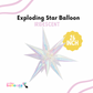 26" Starburst Exploding Star Mylar Balloon - HOLOGRAPHIC (AIR-FILL ONLY)